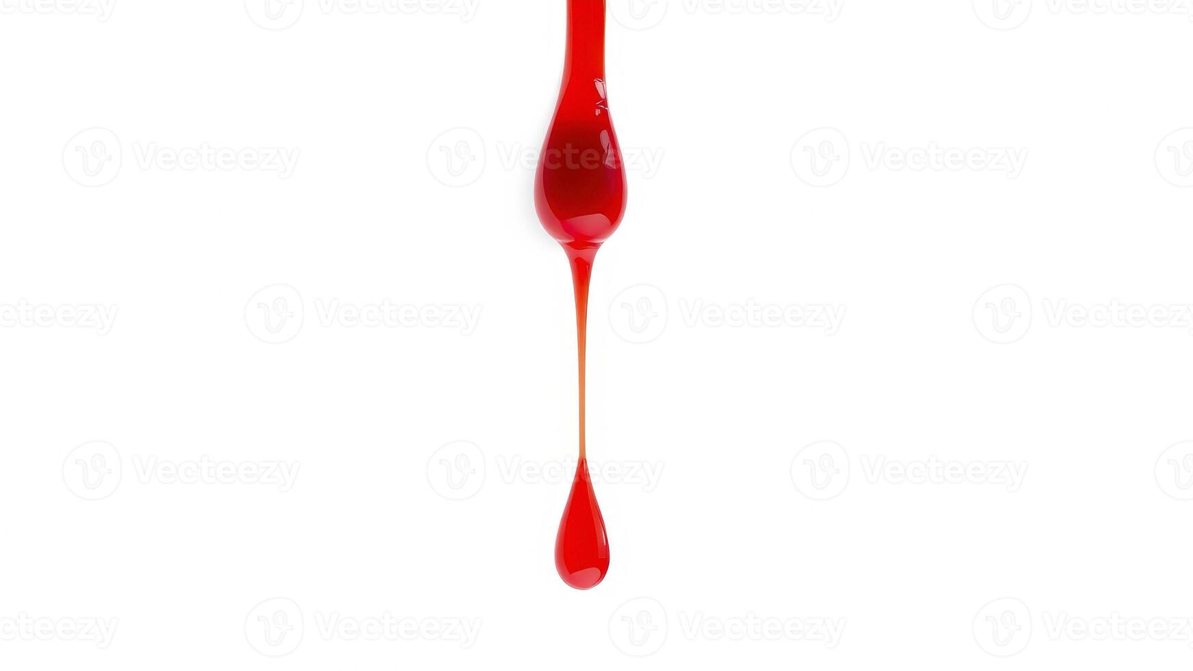 Red Liquid Droplet Falling On White Background photo