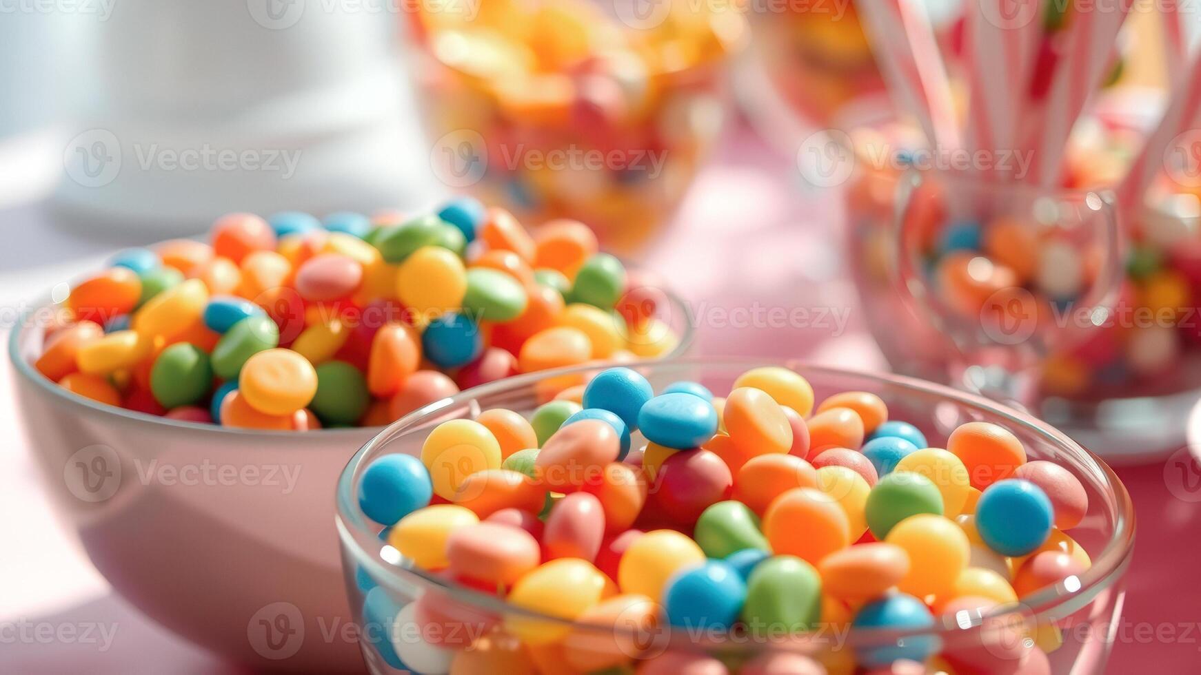 Colorful Candy in Bowls photo
