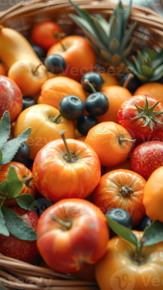 Basket of Fresh Fruit photo