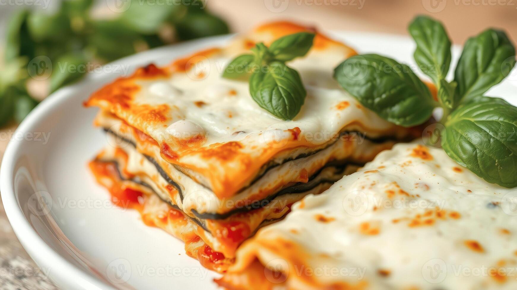 Delicious Lasagna with Basil photo
