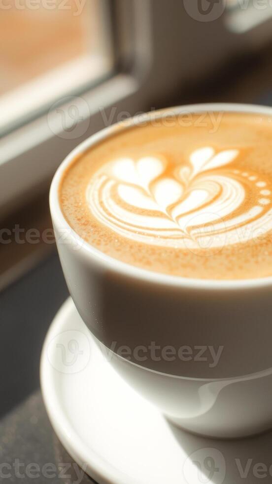 A Cup of Latte with Latte Art photo