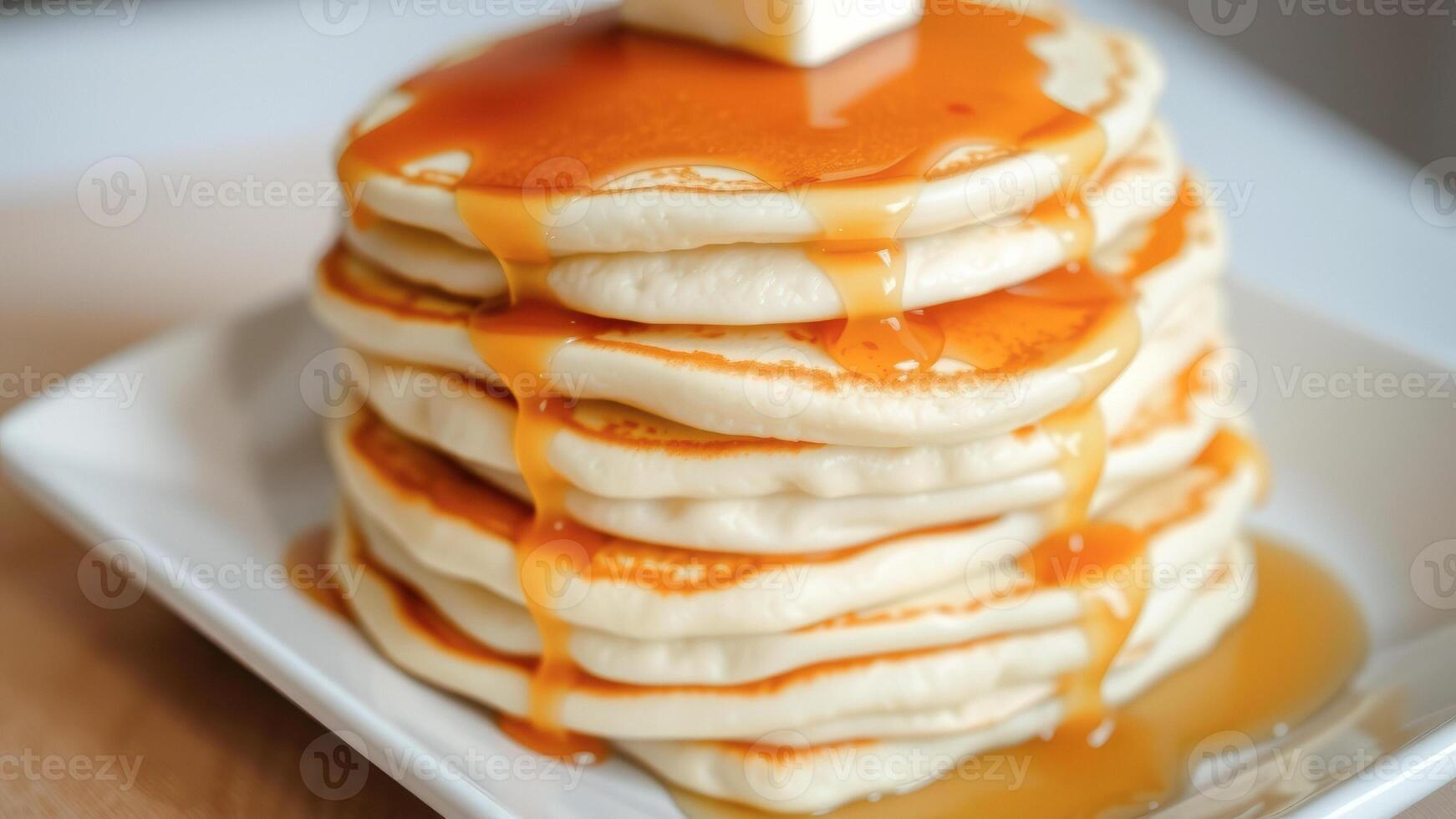 Stack of Pancakes with Syrup and Butter photo