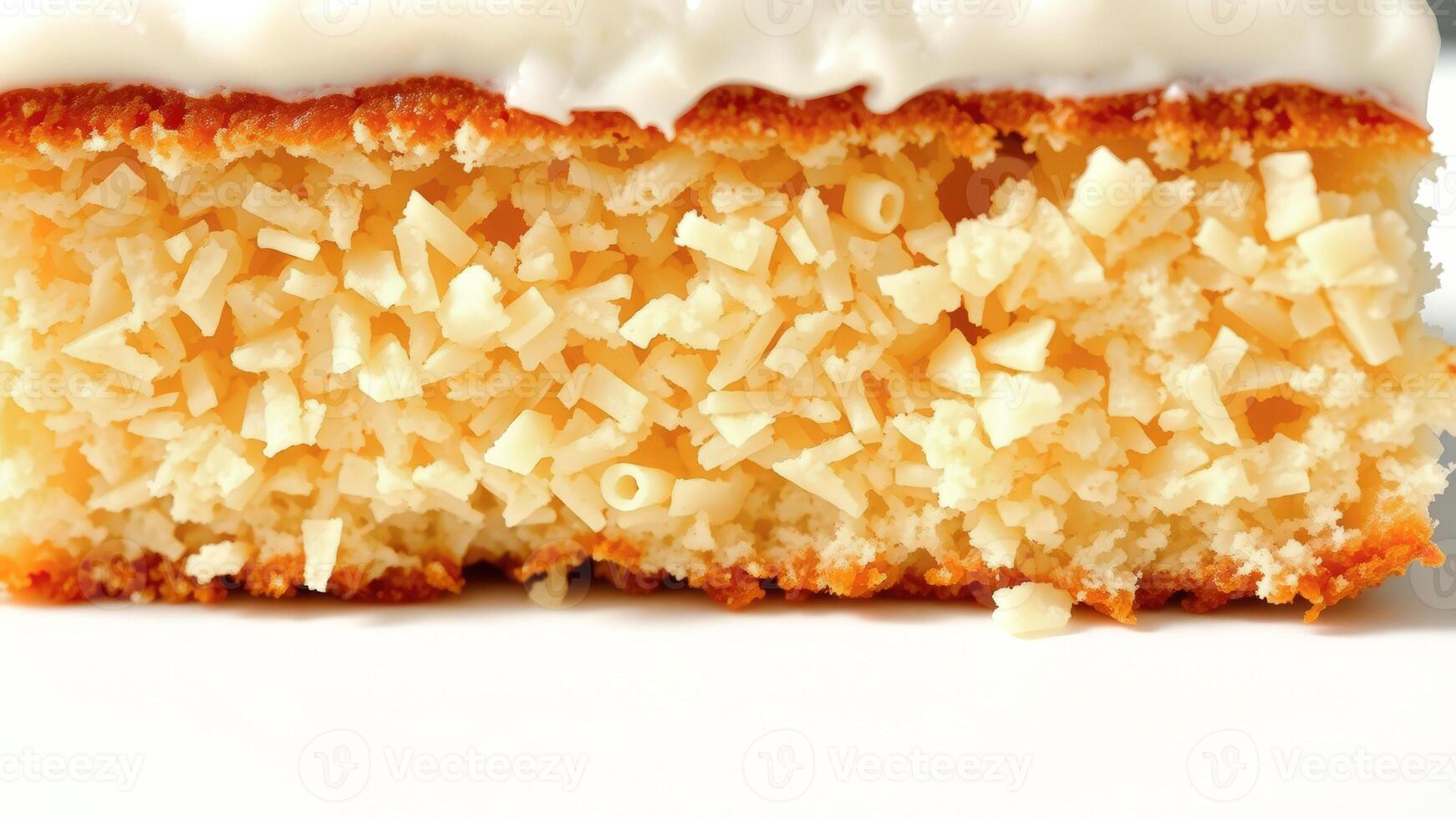 Closeup of Coconut Cake with White Frosting photo