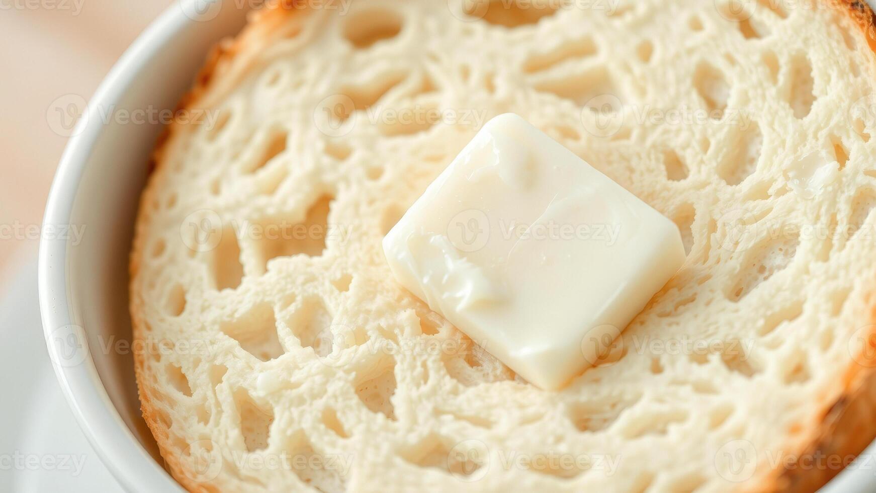Closeup of Butter on Bread photo