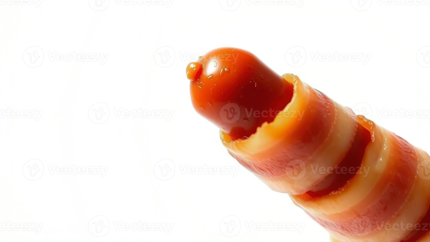 Close Up of a Sausage Wrapped in Bacon photo