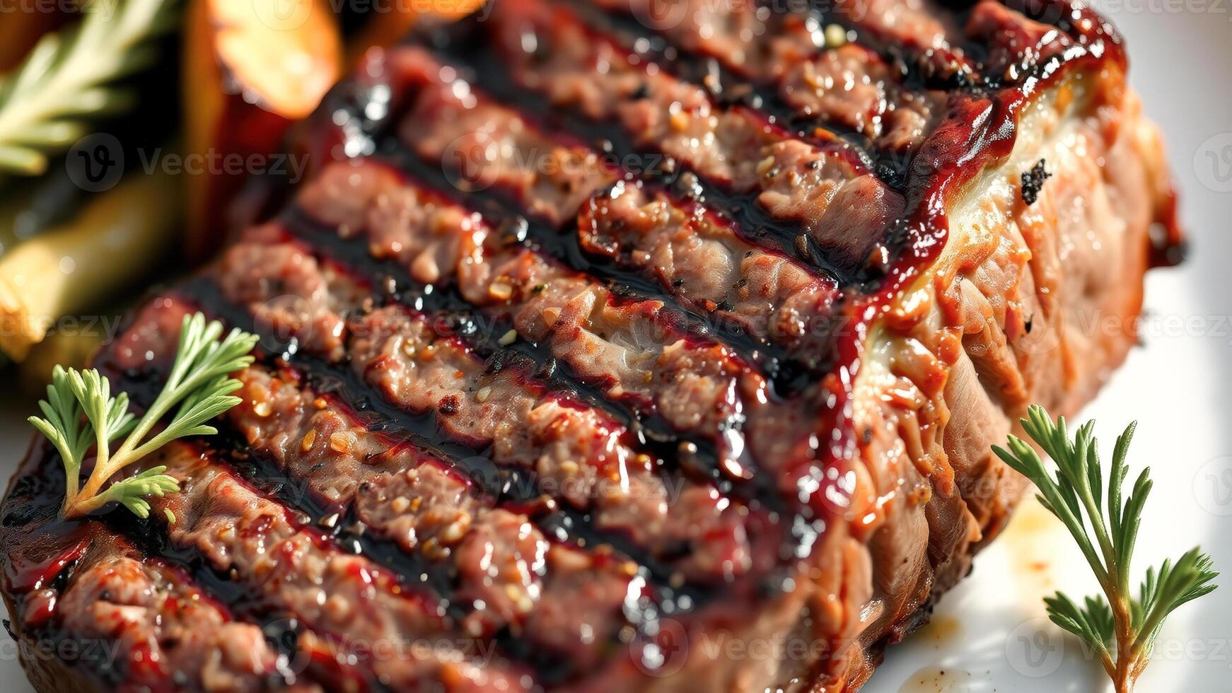 Close-Up of Grilled Steak with Glaze photo