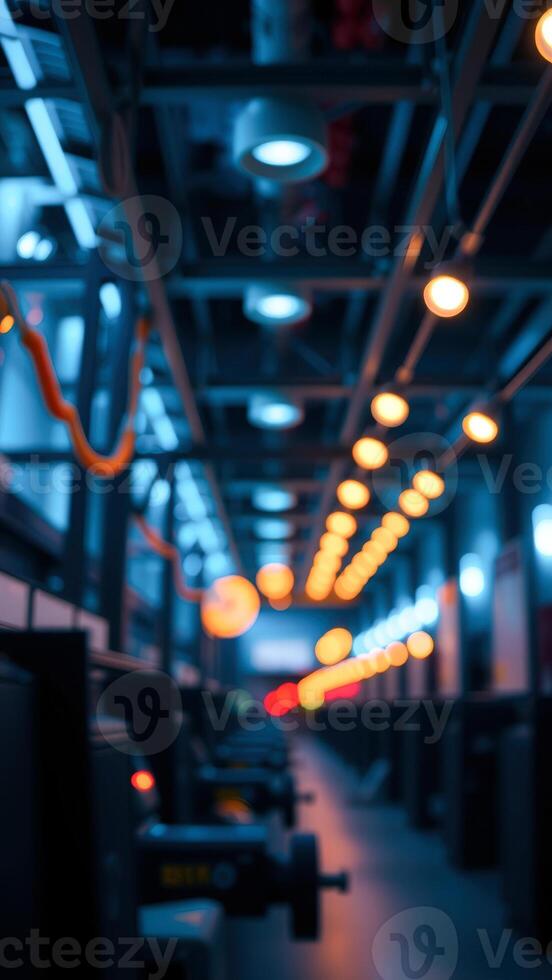 Abstract Blurry Lights in a Modern Building photo