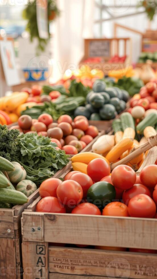 Fresh Produce Display at a Farmers Market photo