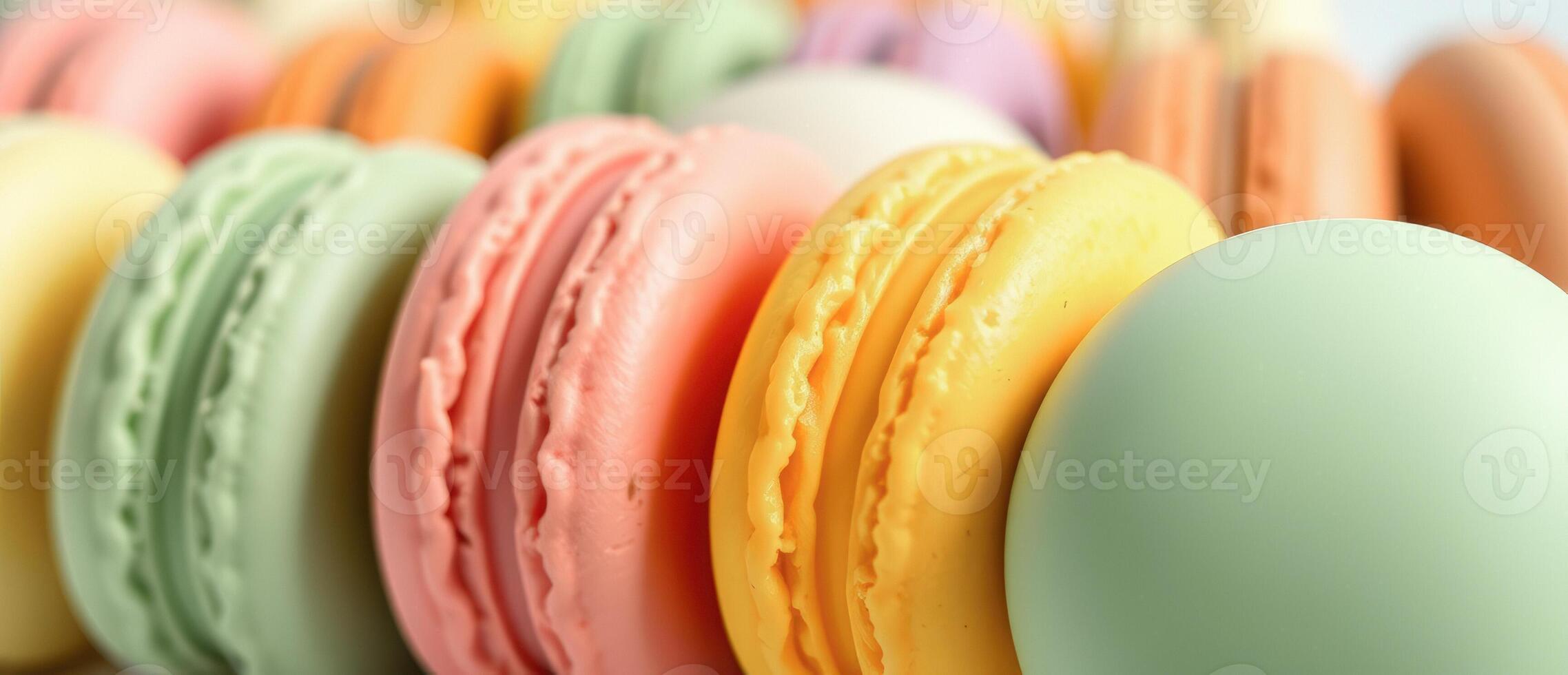 Colorful Macarons Close Up photo
