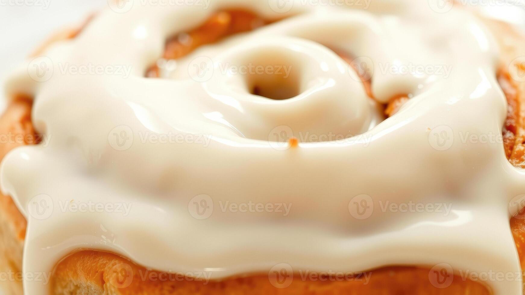 Closeup of Cinnamon Roll Icing photo