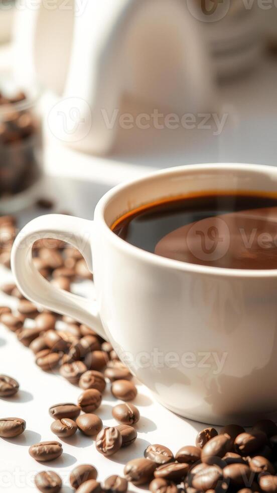 Coffee Cup and Beans photo