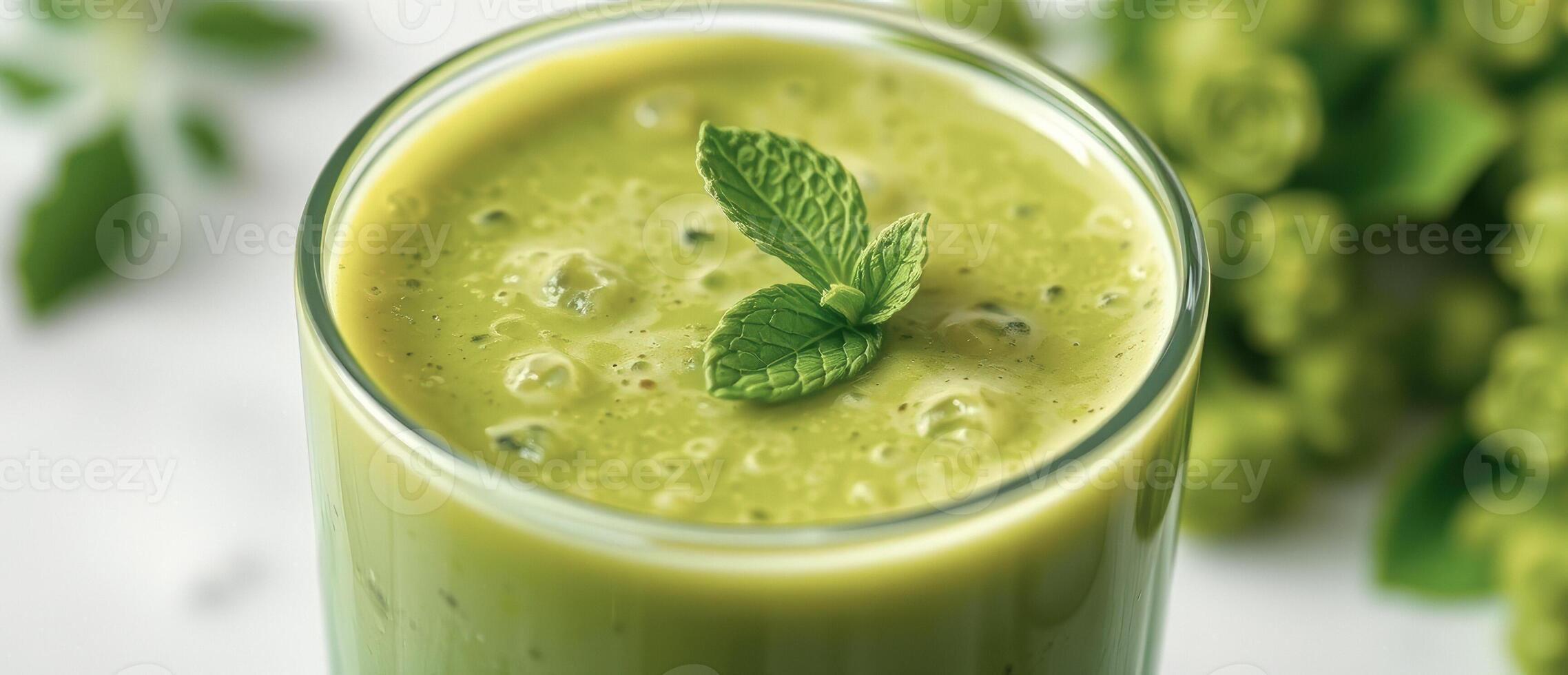Close-up of a refreshing green smoothie photo