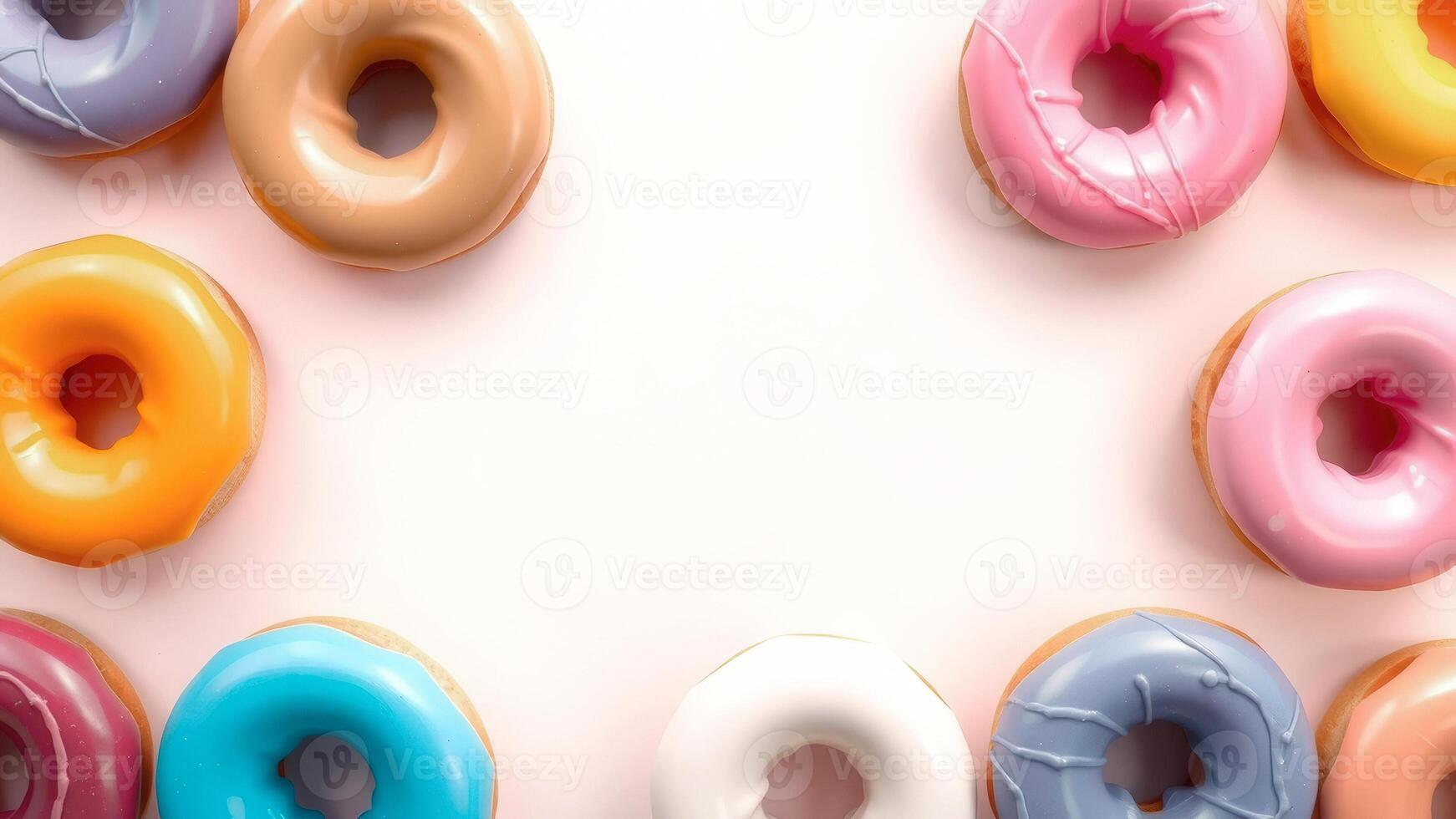Colorful Donuts on White Background photo