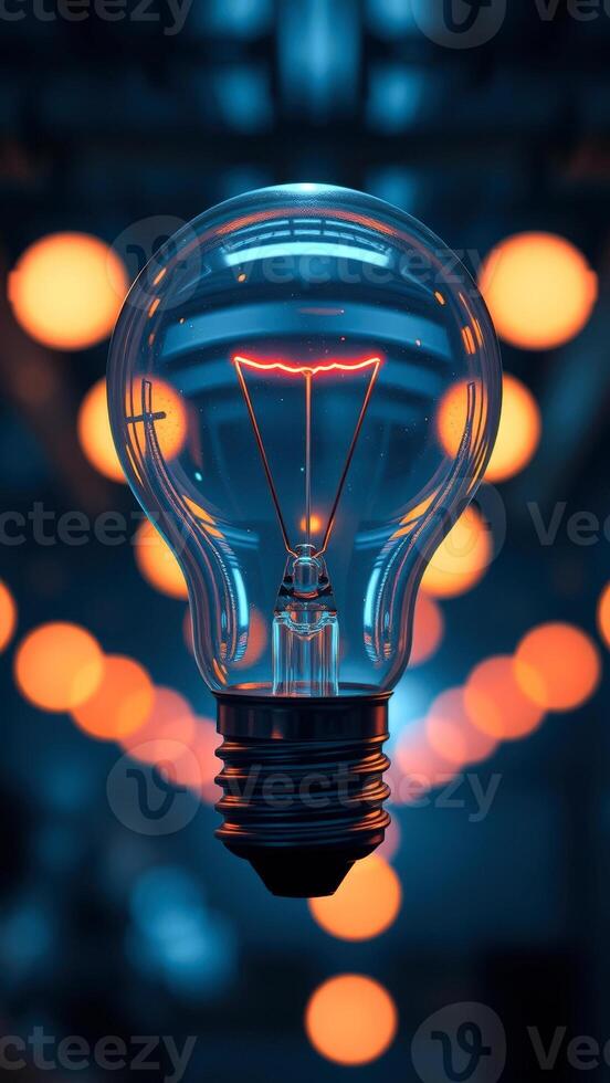 Light Bulb with Orange Bokeh photo