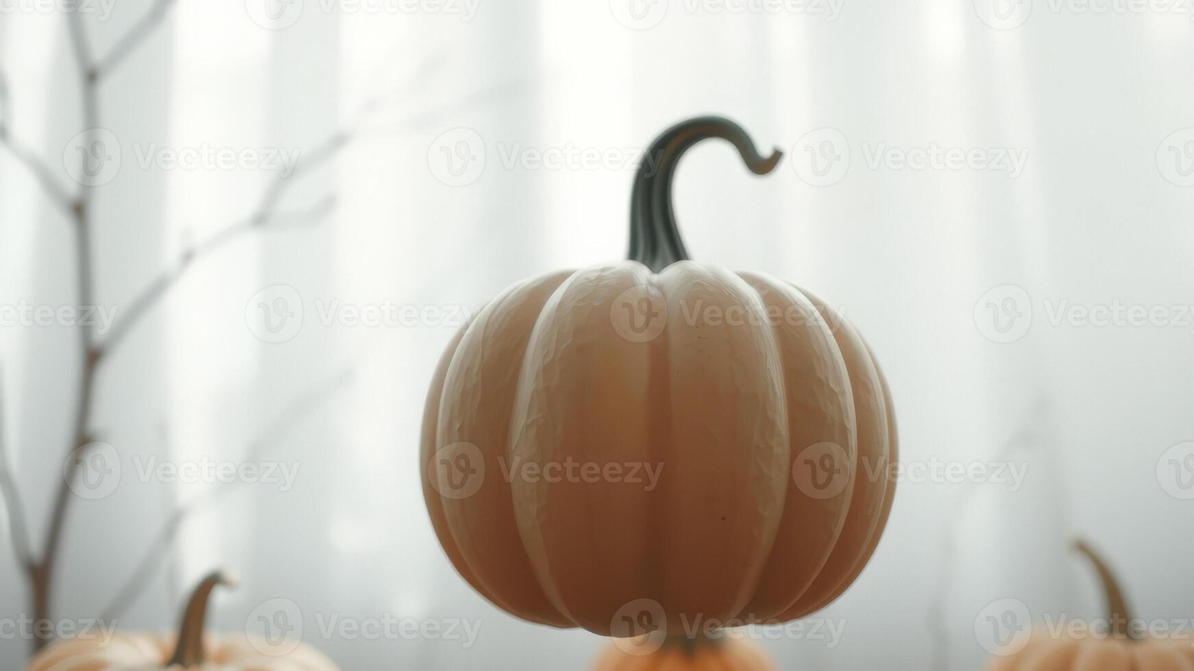 A White Pumpkin Against a White Background photo