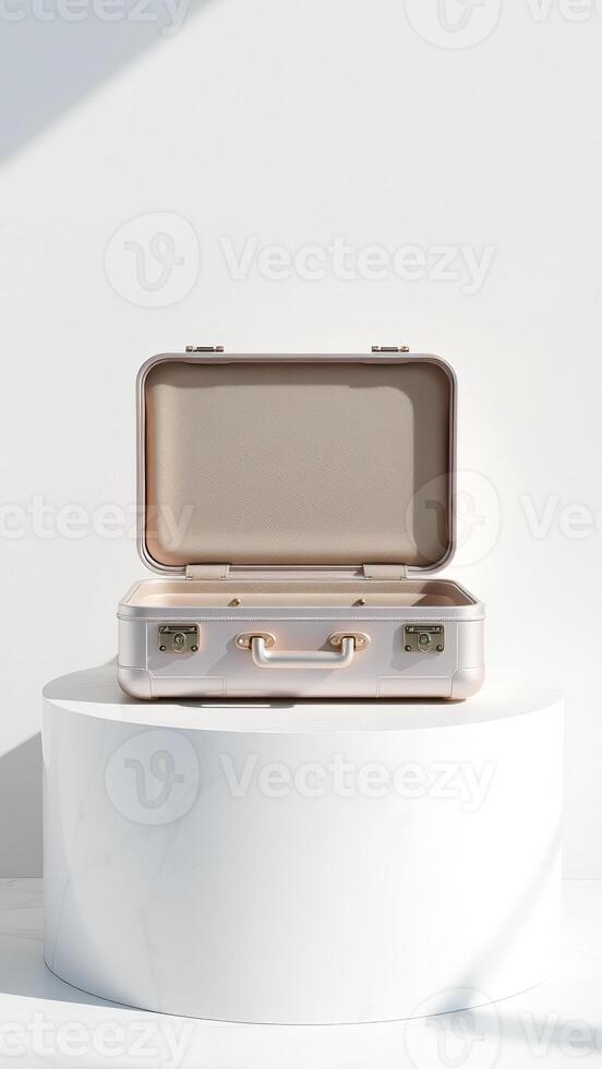 Open Suitcase on White Background photo
