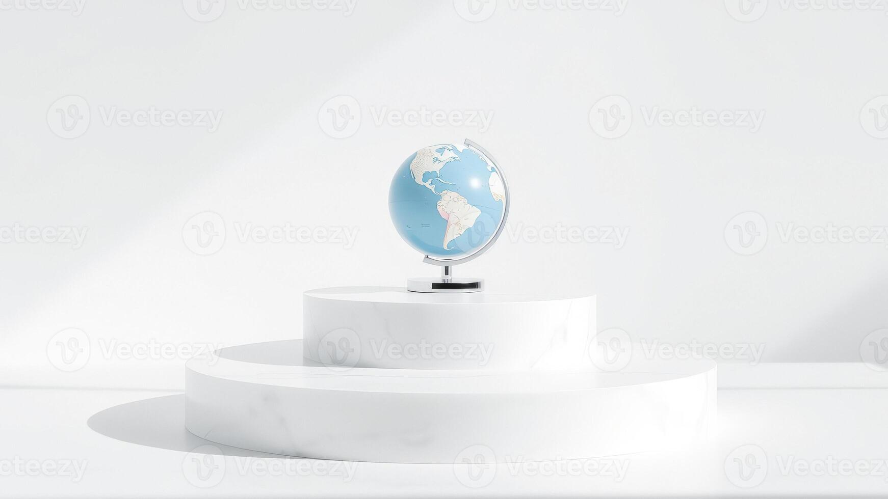 Globe on a White Pedestal photo