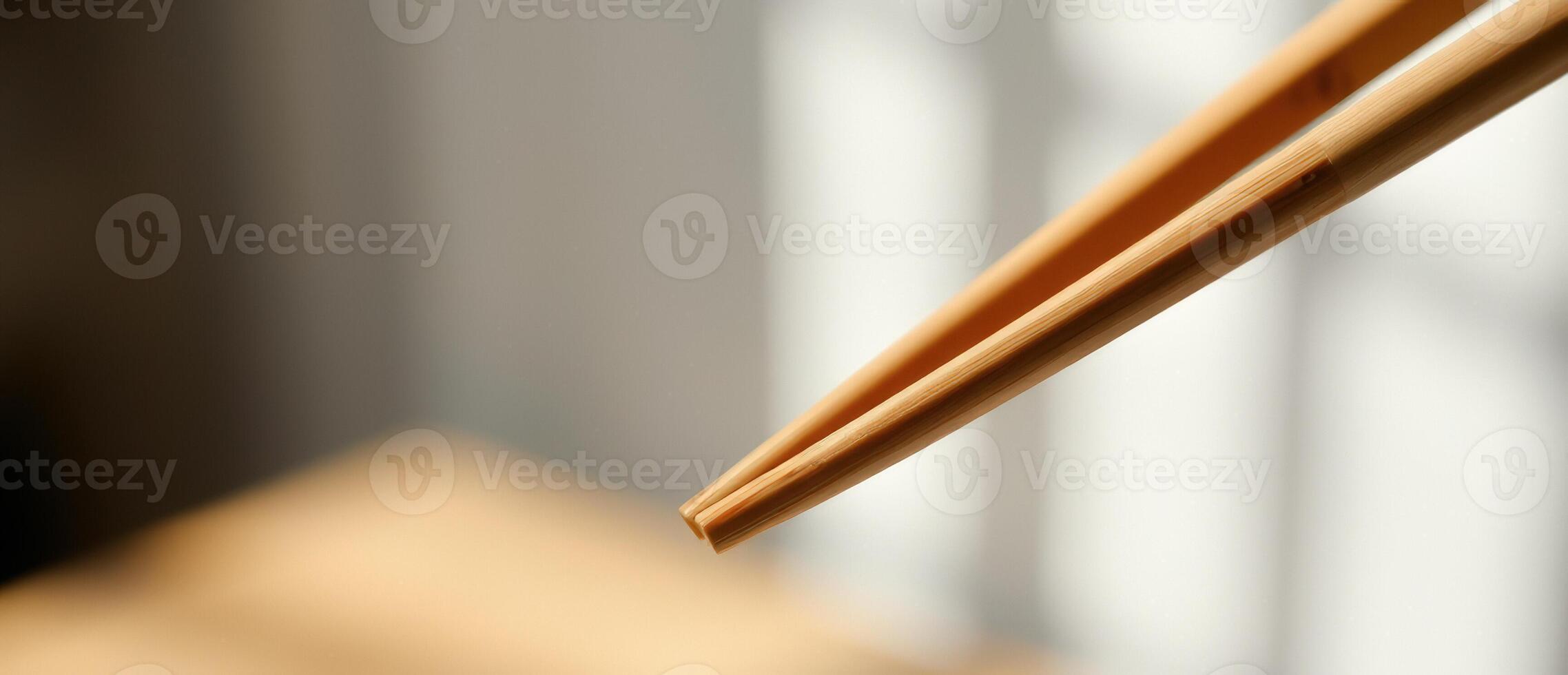 Close-up of Wooden Chopsticks photo