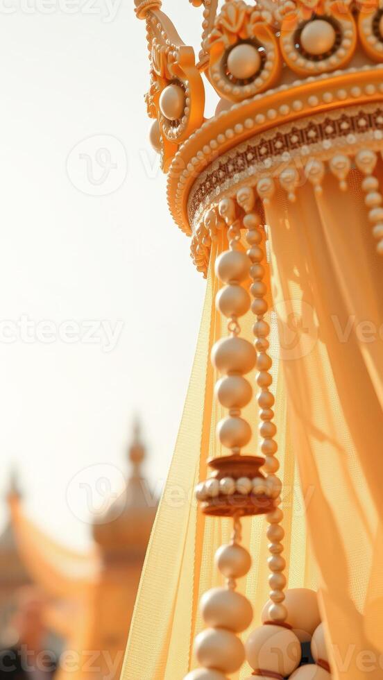 Golden Crown Detail with Sheer Fabric photo