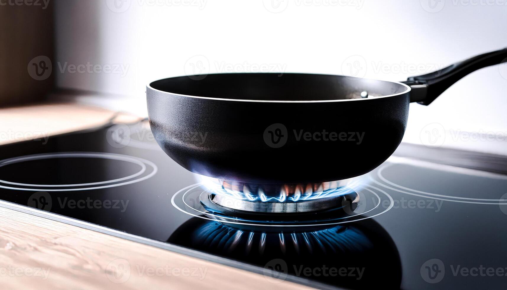 Black Pot On Gas Stove photo