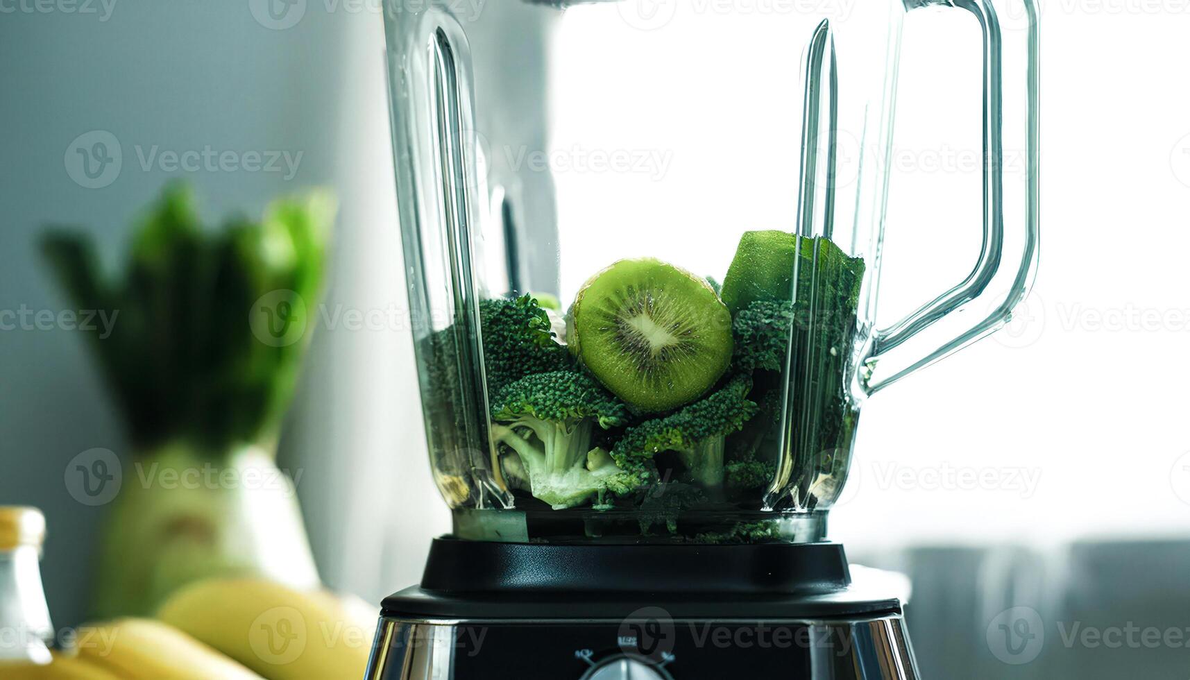 Green Smoothie Ingredients in a Blender photo
