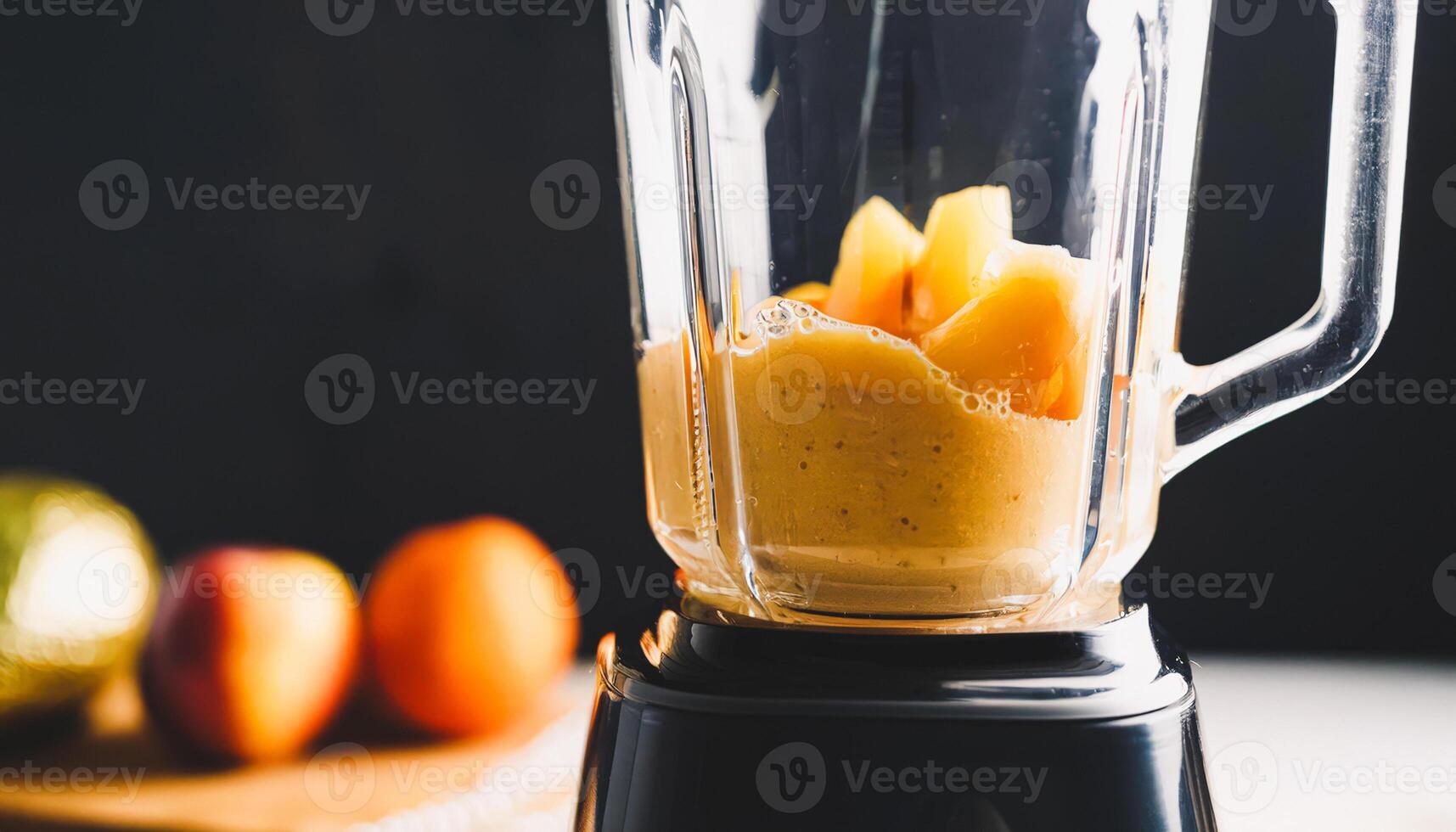 Close Up of a Blender with Smoothies photo