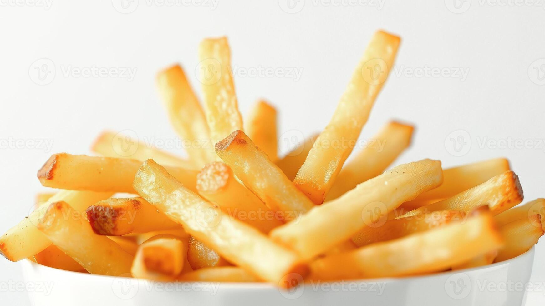 Close-up of Crispy French Fries in a Bowl photo