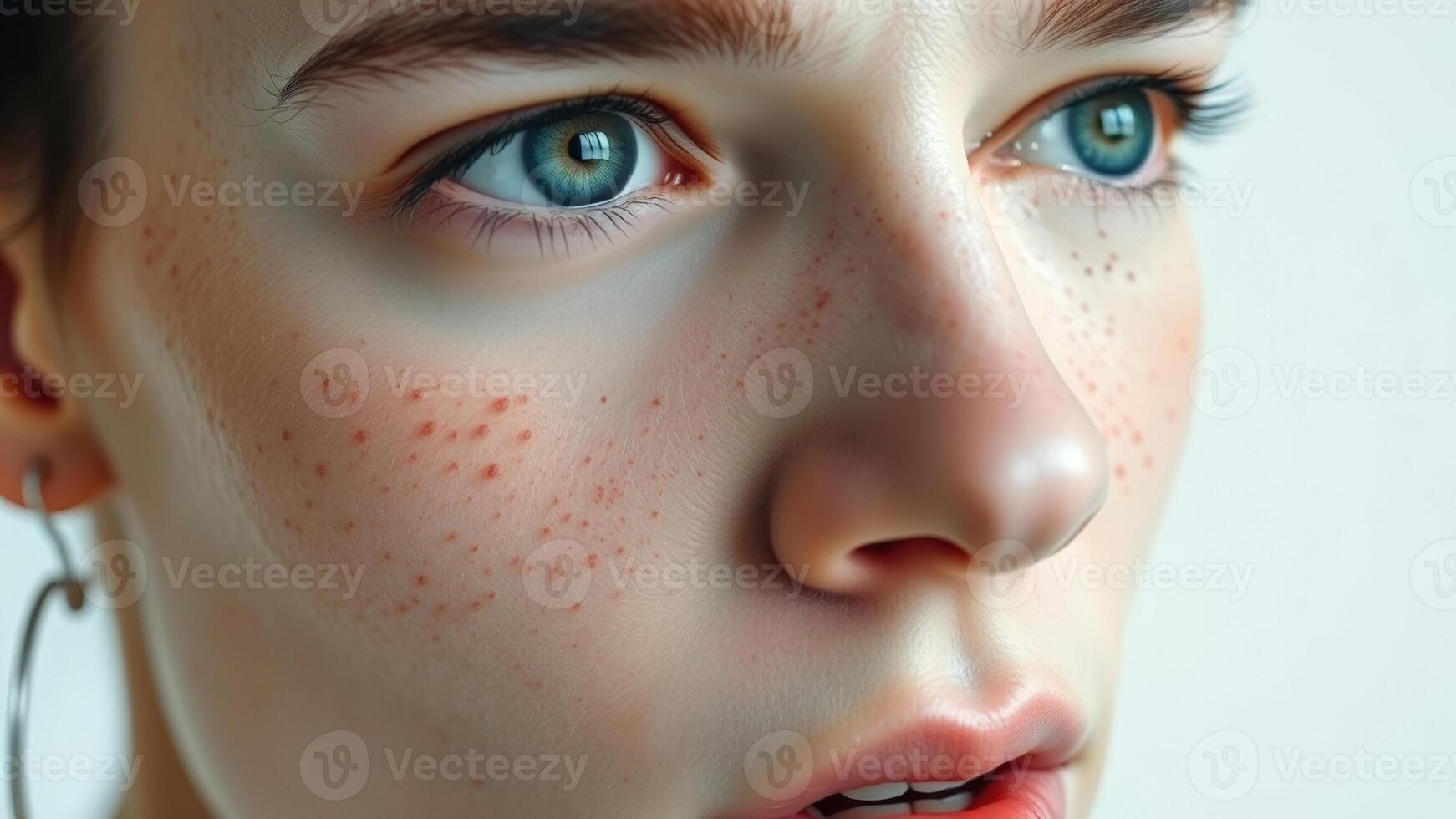 Close up of a woman's eye with freckles photo