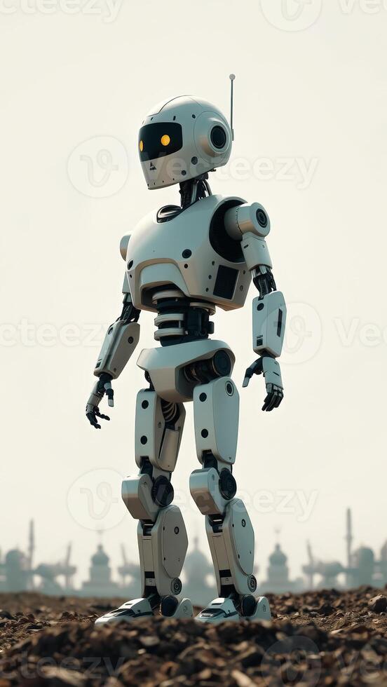 Futuristic Robot in a Post-Apocalyptic World photo