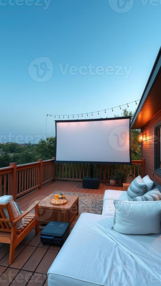 Outdoor Movie Night Setup photo