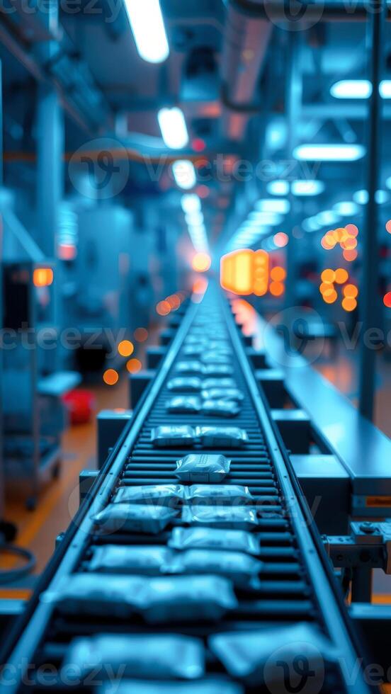 Conveyor Belt in a Factory photo