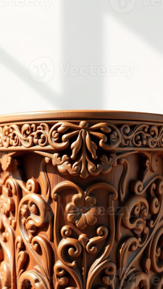 Intricate Carved Wood Detail photo