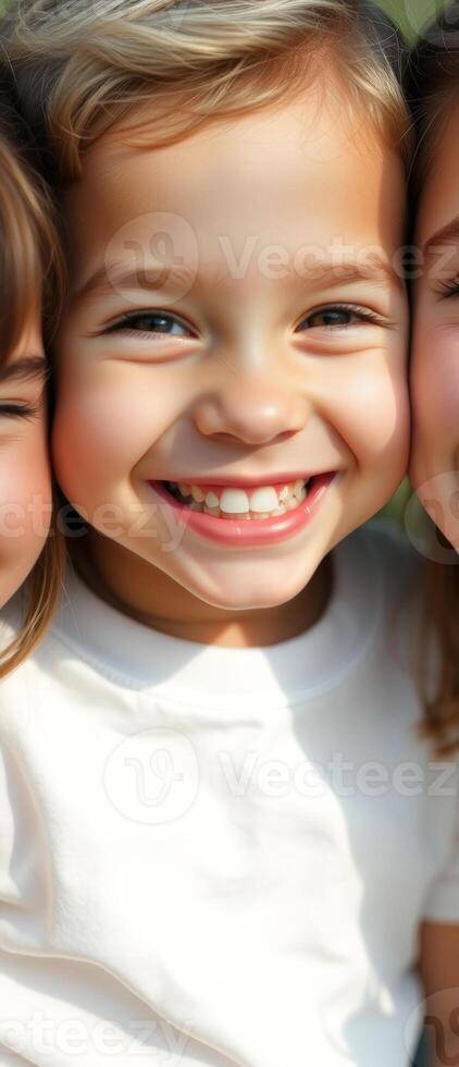 Happy little girl smiling photo