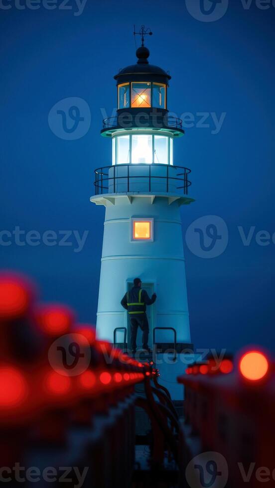Lighthouse Keeper at Dusk photo