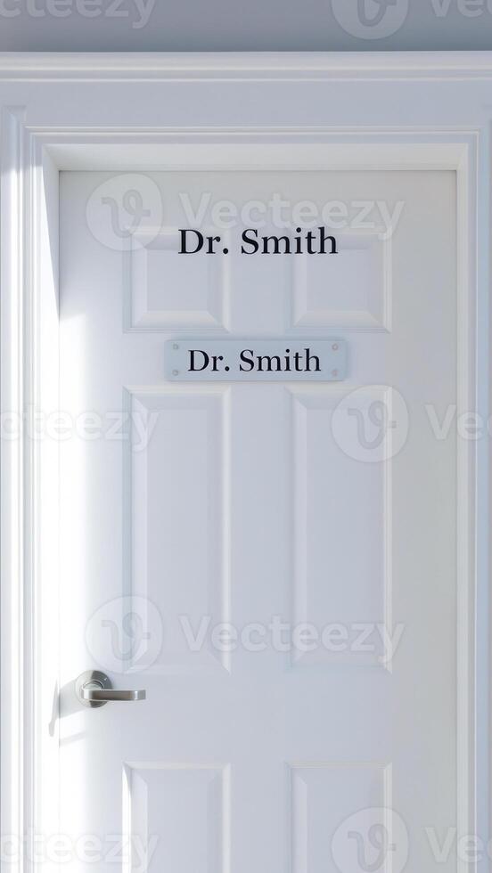 White door with Dr. Smith nameplate photo