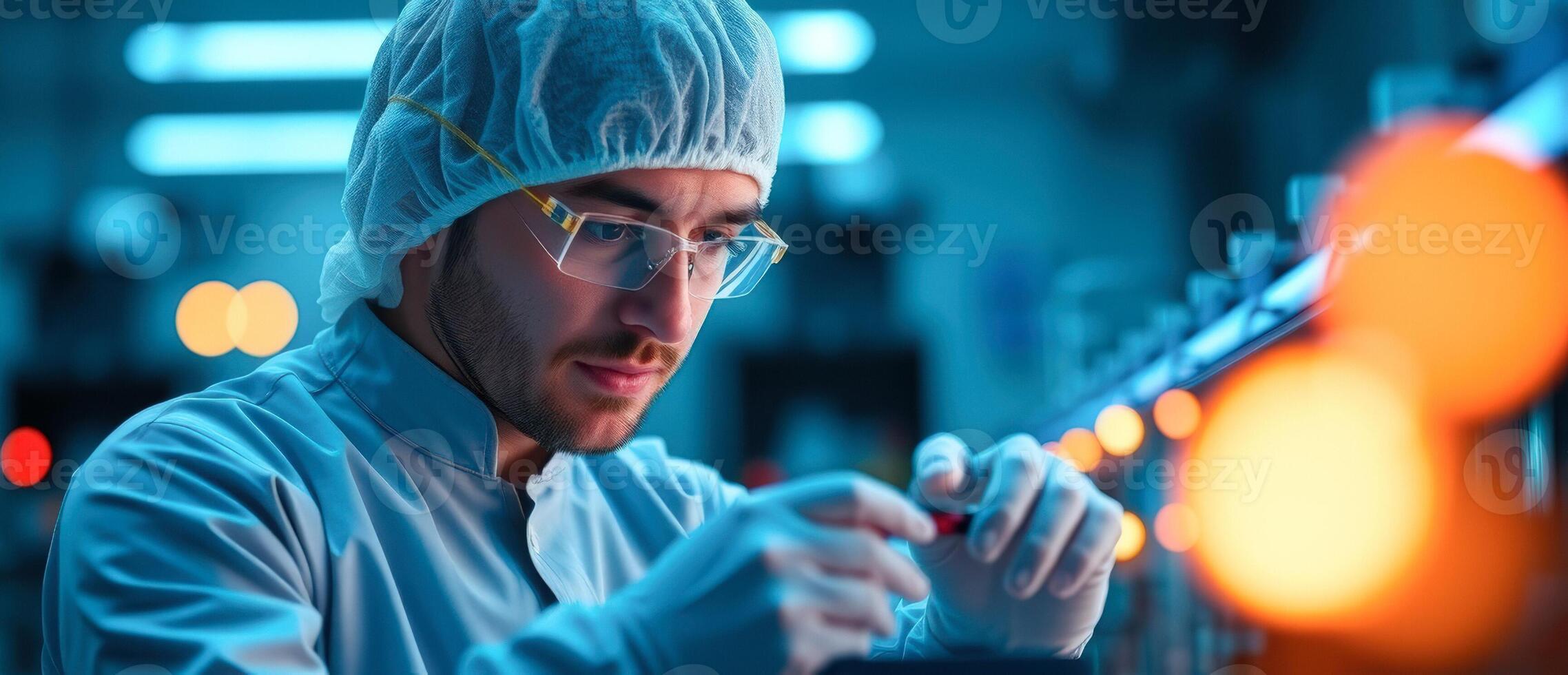 Close-up of a Scientist Working in a Laboratory photo