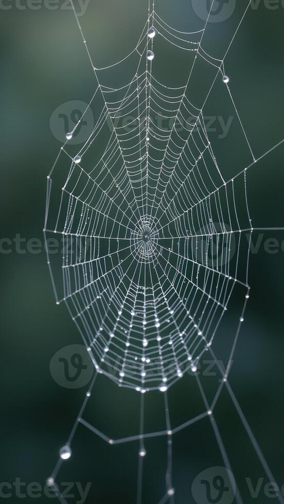 Dew Drops on a Spiderweb photo