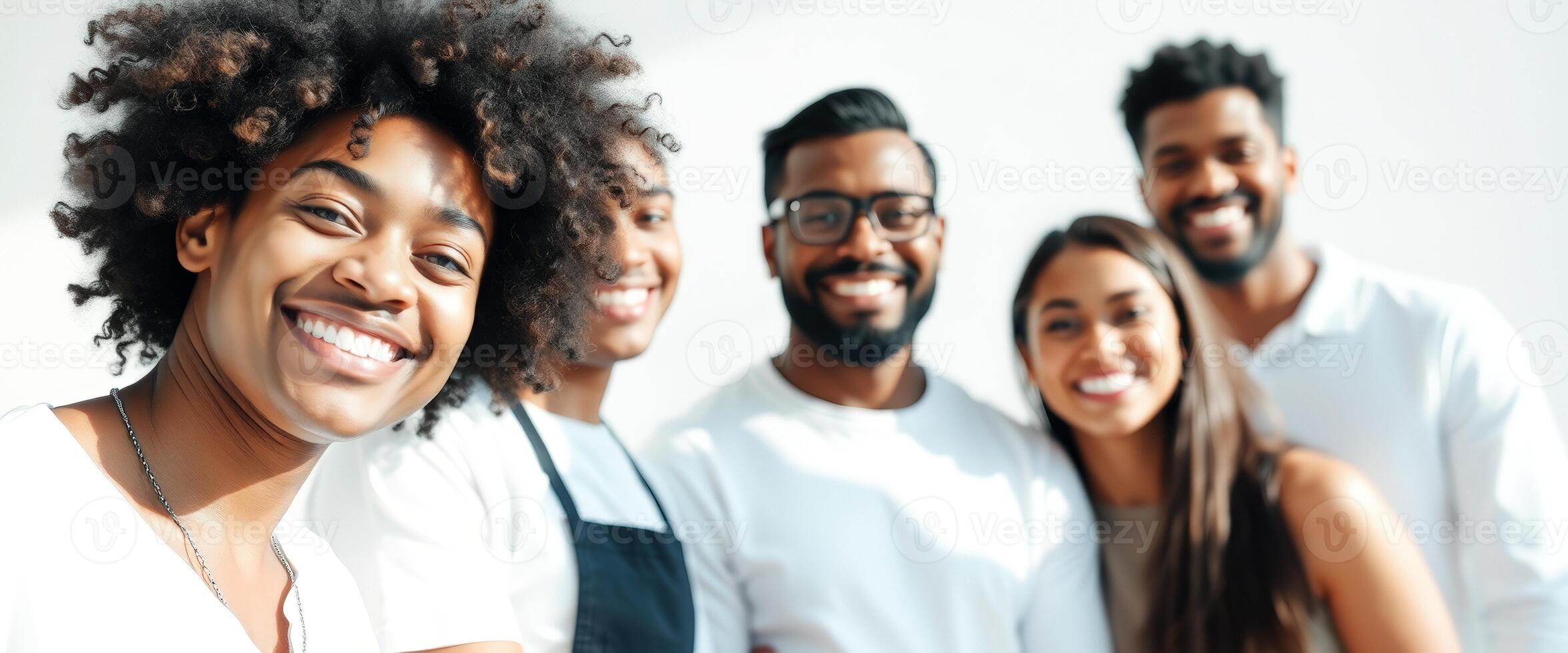 Group of Diverse Friends Smiling Together photo