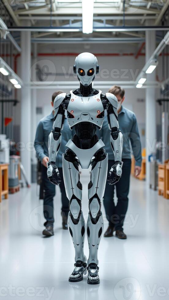 Futuristic Robot in a Factory Setting photo