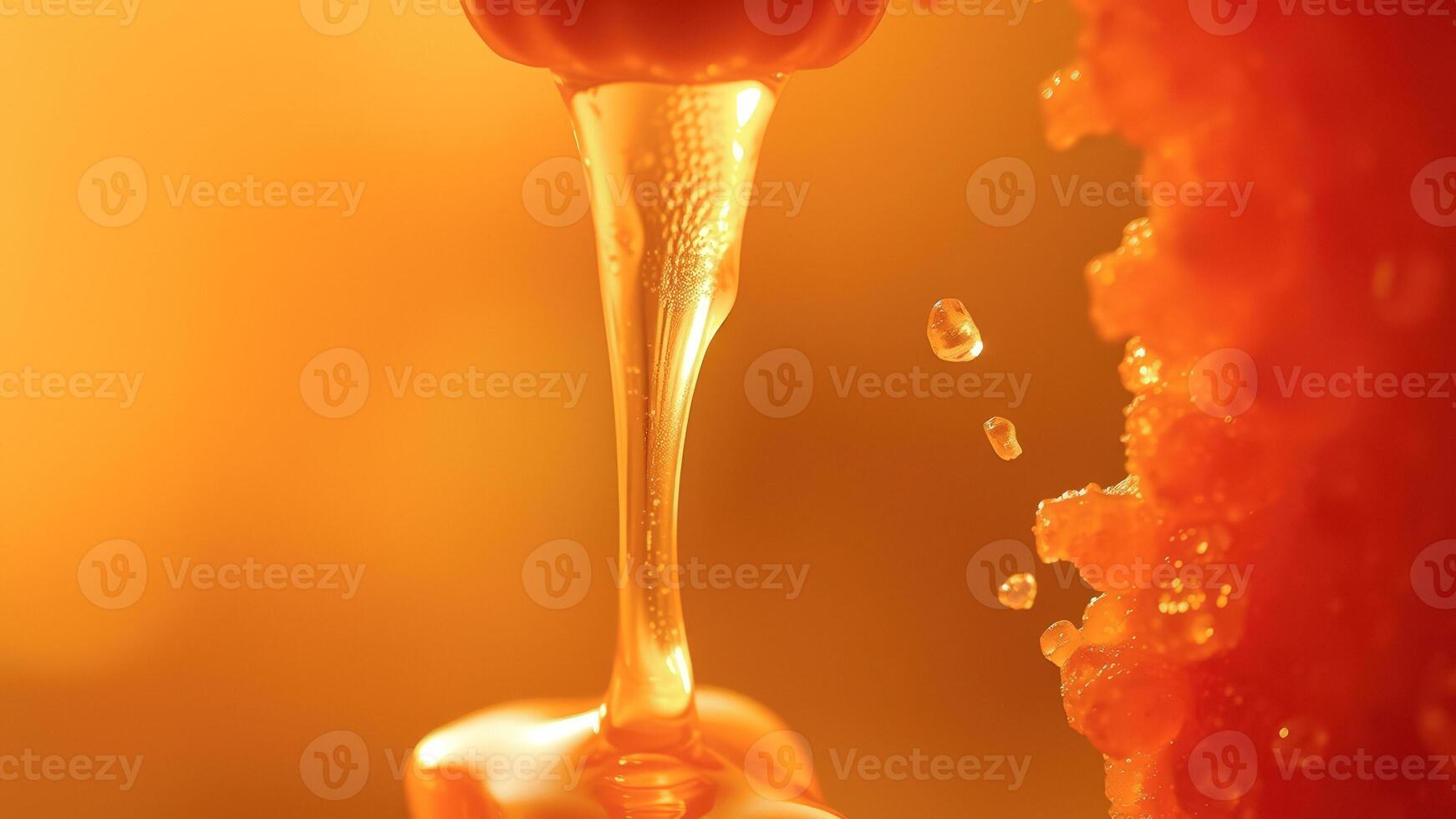 Honey Dripping Down in Slow Motion photo