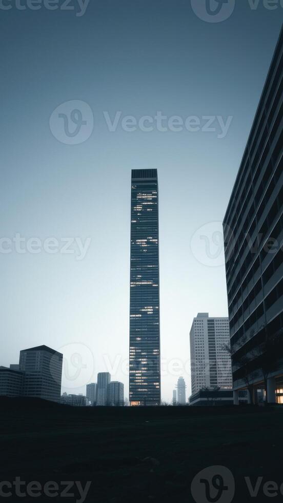 Tall Building in City Skyline photo