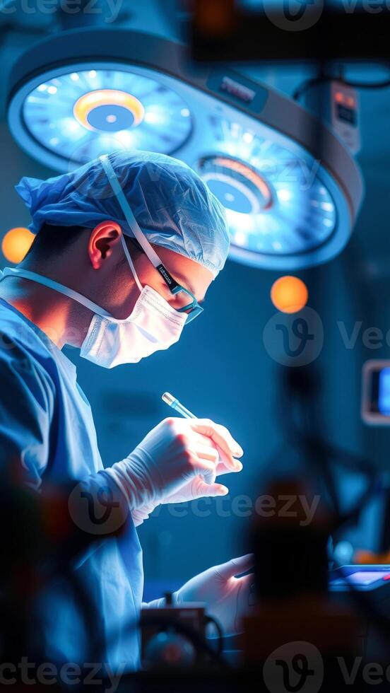 Surgeon working in operating room photo