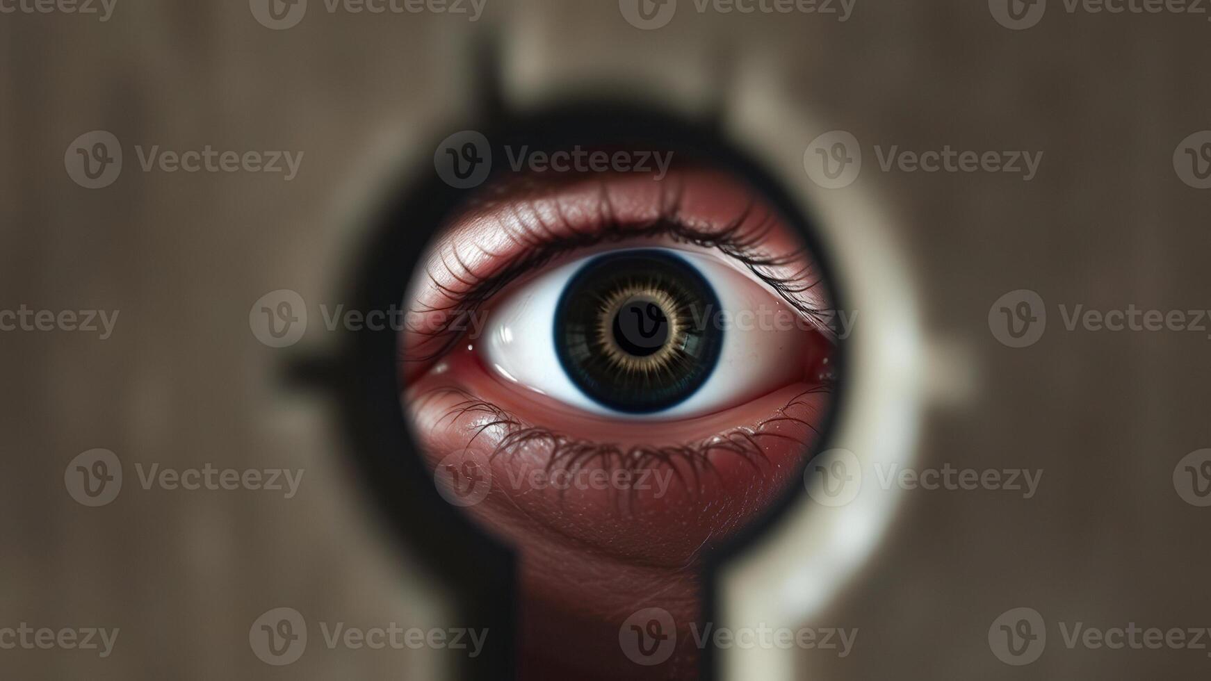 Eye Looking Through Keyhole photo
