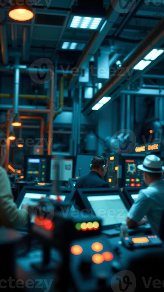 Control Room with Technicians at Work photo
