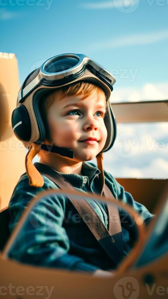 Young Pilot Gazing at the Horizon photo