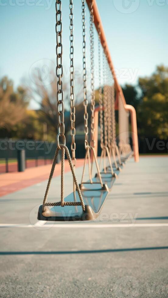Empty Swings in a Playground photo