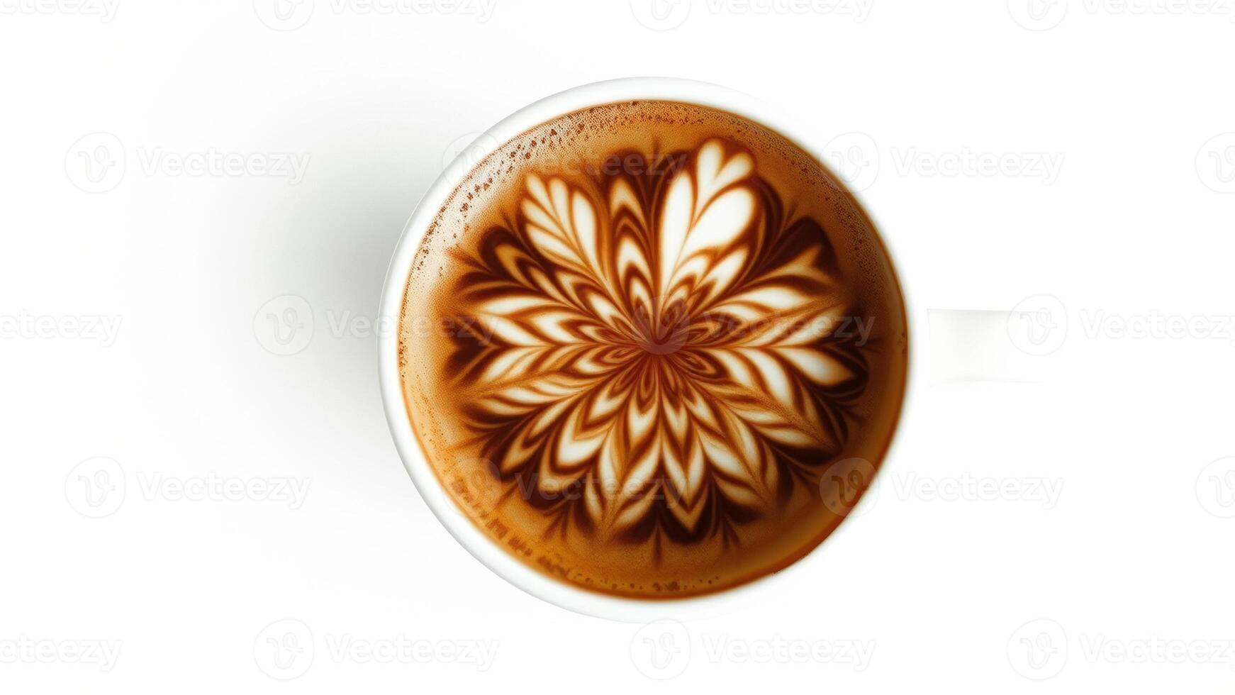 Top View of a Cup of Coffee with Latte Art photo