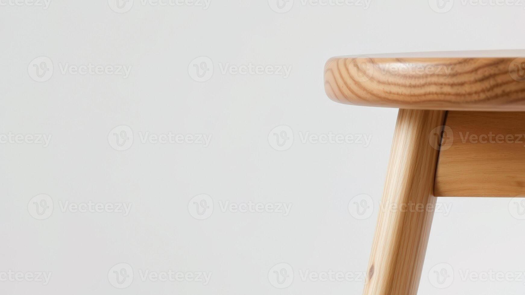 Close-up of a wooden table leg and tabletop photo