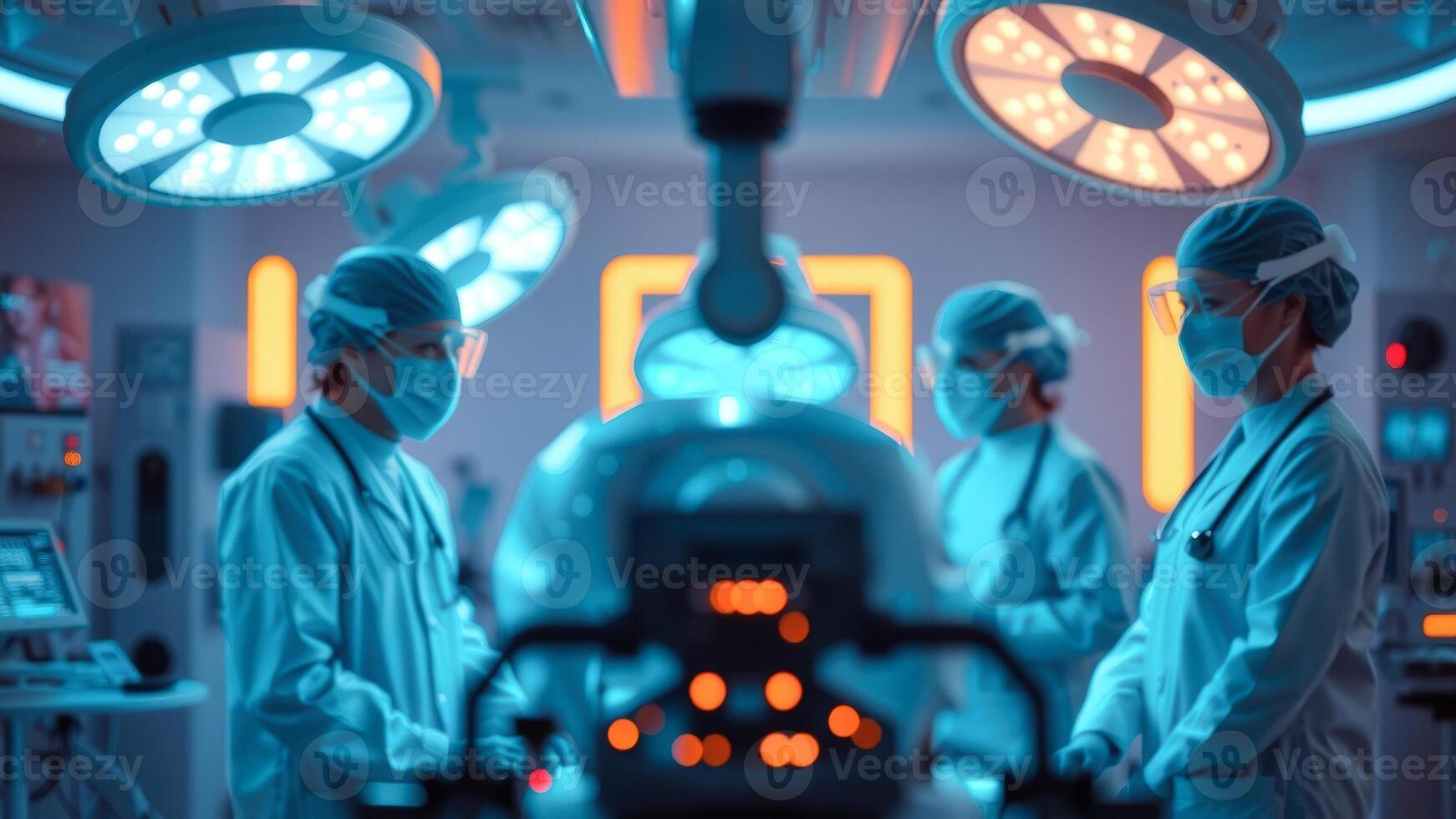 Surgeons operating in a hospital operating room photo