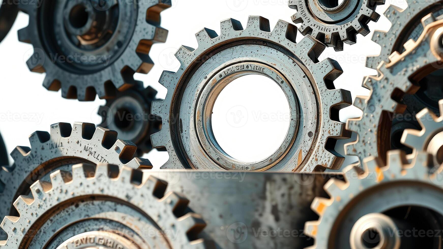 Close-up of Interlocking Gears photo